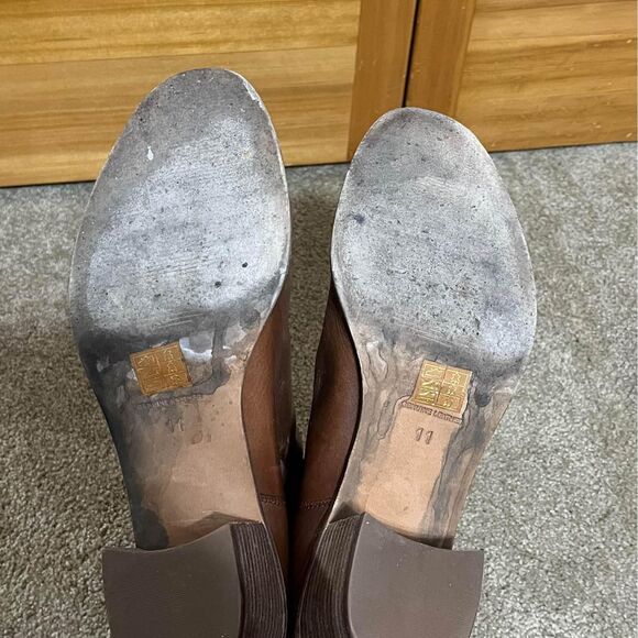 Madewell The Frankie Chelsea Brown Leather Heeled Booties size 11 - Picture 8 of 8